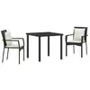 Image de Vidaxl ensemble de salle à manger pour jardin 3 pcs noir polyrotin