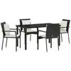 Image de Vidaxl ensemble de salle à manger pour jardin 5 pcs noir polyrotin