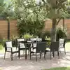 Image de Ensemble De Salle À Manger Pour Jardin 7 Pcs Noir Polyrotin Vidaxl