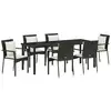 Image de Vidaxl ensemble de salle à manger pour jardin 7 pcs noir polyrotin