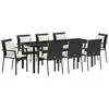 Image de Vidaxl ensemble de salle à manger pour jardin 9 pcs noir polyrotin