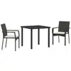 Image de Vidaxl ensemble de salle à manger pour jardin 3 pcs noir polyrotin