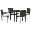 Image de Vidaxl ensemble de salle à manger pour jardin 5 pcs noir polyrotin