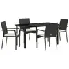 Image de Vidaxl ensemble de salle à manger pour jardin 5 pcs noir polyrotin