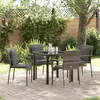 Image de vidaXL Ensemble de salle à manger pour jardin 5 pcs Gris polyrotin 3380086