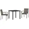 Image de Vidaxl ensemble de salle à manger pour jardin 3 pcs gris polyrotin