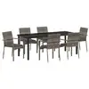 Image de Vidaxl ensemble de salle à manger pour jardin 7 pcs gris polyrotin