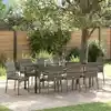 Image de Ensemble De Salle À Manger Pour Jardin 9 Pcs Gris Polyrotin Vidaxl