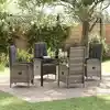 Image de Ensemble De Salle À Manger Pour Jardin 5 Pcs Gris Polyrotin Vidaxl