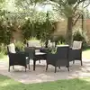 Image de Ensemble De Salle À Manger Pour Jardin 5 Pcs Noir Polyrotin Vidaxl