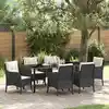 Image de Ensemble De Salle À Manger Pour Jardin 7 Pc Noir Polyrotin Vidaxl