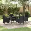 Image de Ensemble De Salle À Manger Pour Jardin 5 Pc Noir Polyrotin Vidaxl