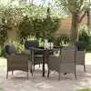 Image de Ensemble De Salle À Manger Pour Jardin 5 Pcs Gris Polyrotin Vidaxl