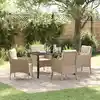 Image de Ensemble De Salle À Manger Pour Jardin 5 Pcs Beige Polyrotin Vidaxl