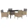 Image de Vidaxl ensemble de salle à manger pour jardin 5 pcs beige polyrotin