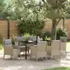 Image de Ensemble De Salle À Manger Pour Jardin 7 Pcs Beige Polyrotin Vidaxl