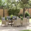 Image de vidaXL Ensemble de salle à manger pour jardin 7 pcs Beige polyrotin 3380180