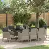 Image de Ensemble De Salle À Manger Pour Jardin 9 Pc Gris Clair Vidaxl