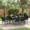 Image de Ensemble De Salle À Manger Pour Jardin 7 Pc Noir Polyrotin Vidaxl