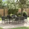 Image de Ensemble De Salle À Manger Pour Jardin 7 Pcs Gris Polyrotin Vidaxl