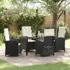 Image de Ensemble De Salle À Manger Pour Jardin 5 Pcs Noir Polyrotin Vidaxl