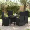 Image de Ensemble De Salle À Manger Pour Jardin 5 Pcs Noir Polyrotin Vidaxl