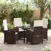 Image de Ensemble De Salle À Manger Pour Jardin 5 Pcs Marron Polyrotin Vidaxl