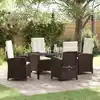 Image de Ensemble De Salle À Manger Pour Jardin 5 Pcs Marron Polyrotin Vidaxl