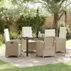 Image de Ensemble De Salle À Manger Pour Jardin 5 Pcs Beige Polyrotin Vidaxl
