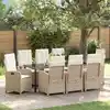 Image de Ensemble De Salle À Manger Pour Jardin 9 Pc Beige Polyrotin Vidaxl