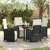 Image de Ensemble De Salle À Manger Pour Jardin 5 Pcs Noir Polyrotin Vidaxl