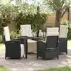 Image de Ensemble De Salle À Manger Pour Jardin 5 Pcs Noir Polyrotin Vidaxl