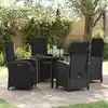 Image de Ensemble De Salle À Manger Pour Jardin 5 Pcs Noir Polyrotin Vidaxl