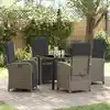 Image de Ensemble De Salle À Manger Pour Jardin 5 Pcs Gris Polyrotin Vidaxl