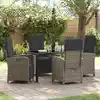 Image de Ensemble De Salle À Manger Pour Jardin 5 Pcs Gris Polyrotin Vidaxl