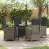 Image de vidaXL Ensemble de salle à manger pour jardin 5 pcs Gris polyrotin 3380325