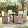 Image de Ensemble De Salle À Manger Pour Jardin 5 Pcs Beige Polyrotin Vidaxl