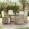 Image de Ensemble De Salle À Manger Pour Jardin 5 Pcs Beige Polyrotin Vidaxl