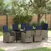 Image de Ensemble De Salle À Manger Pour Jardin 7 Pcs Gris Polyrotin Vidaxl