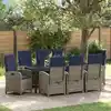 Image de Ensemble De Salle À Manger Pour Jardin 9 Pcs Gris Polyrotin Vidaxl