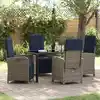 Image de Ensemble De Salle À Manger Pour Jardin 5 Pcs Gris Polyrotin Vidaxl