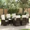 Image de Ensemble De Salle À Manger Pour Jardin 7 Pcs Marron Polyrotin Vidaxl