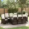 Image de Ensemble De Salle À Manger Pour Jardin 9 Pc Marron Polyrotin Vidaxl