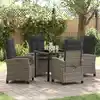 Image de Ensemble De Salle À Manger Pour Jardin 5 Pcs Gris Polyrotin Vidaxl
