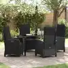 Image de Ensemble De Salle À Manger Pour Jardin 5 Pcs Noir Polyrotin Vidaxl