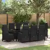 Image de Ensemble De Salle À Manger Pour Jardin 9 Pc Noir Polyrotin Vidaxl