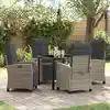Image de Ensemble De Salle À Manger Pour Jardin 5 Pcs Gris Polyrotin Vidaxl