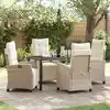 Image de Ensemble De Salle À Manger Pour Jardin 5 Pcs Beige Polyrotin Vidaxl