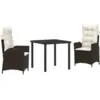 Image de Vidaxl ensemble de 2 marron poly rattan marron, acier revêtu de poudre