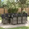 Image de Ensemble De Salle À Manger Pour Jardin 9 Pcs Gris Polyrotin Vidaxl